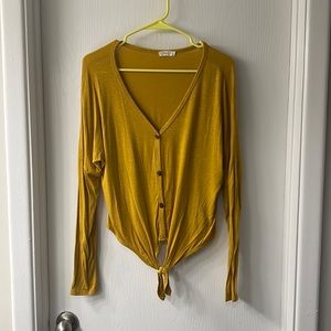 Yellow long sleeve top medium
